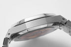 Audemars Piguet watch case side profile with dark bezel accents