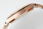 Audemars Piguet rose gold watch case side view with polished bezel and crown