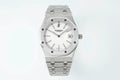Men's Audemars Piguet stainless steel wristwatch with white dial and date window