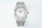Men's Audemars Piguet stainless steel wristwatch with white dial and date window