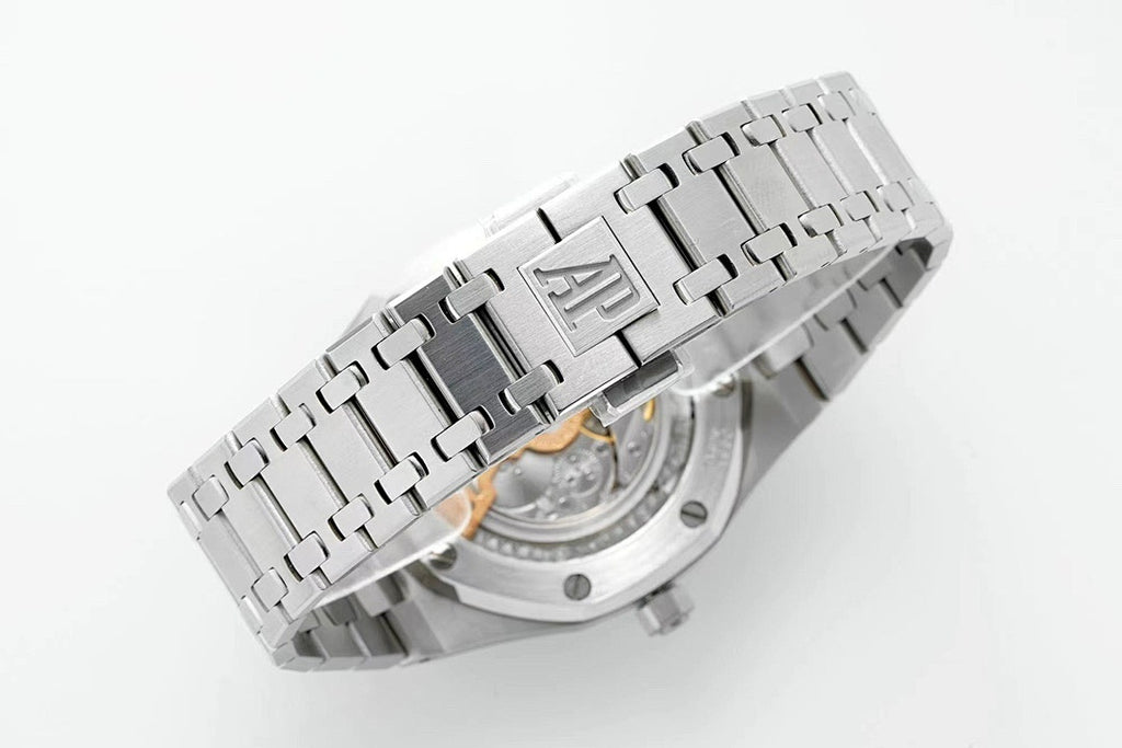 Audemars Piguet stainless steel watch bracelet with folding clasp and case side