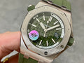 Audemars Piguet Royal Oak offshore watch with green dial and green silicone strap