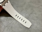 Audemars Piguet rubber strap section in white with rectangular cutouts