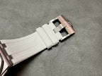 Audemars Piguet rubber strap with metal deployment clasp in silver-tone