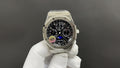 Stainless steel Audemars Piguet octagonal watch with black dial and subdials