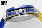 Audemars Piguet Royal Oak Offshore watch with blue subdials and sports bezel detail