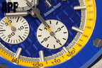 Audemars Piguet Royal Oak Offshore watch dial close-up with white subdials