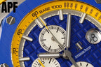 Audemars Piguet Royal Oak Offshore watch dial close-up with gold minute track