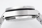 Audemars Piguet watch case with black bezel ring and brushed silver top