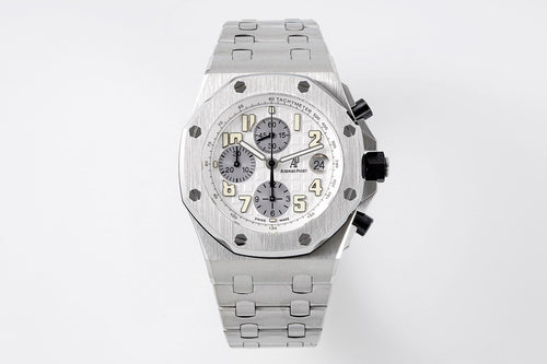 Audemars Piguet Royal Oak Offshore watch in silver-tone steel with chronograph dial