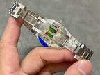 Stainless steel Audemars Piguet bracelet underside with links and clasp area