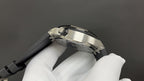 Audemars Piguet men's watch back view, stainless steel case, rubber strap