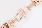 Audemars Piguet rose gold bracelet with center logo bar and hinged clasp