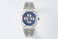 Audemars Piguet blue dial steel chronograph wristwatch with subdials and bracelet
