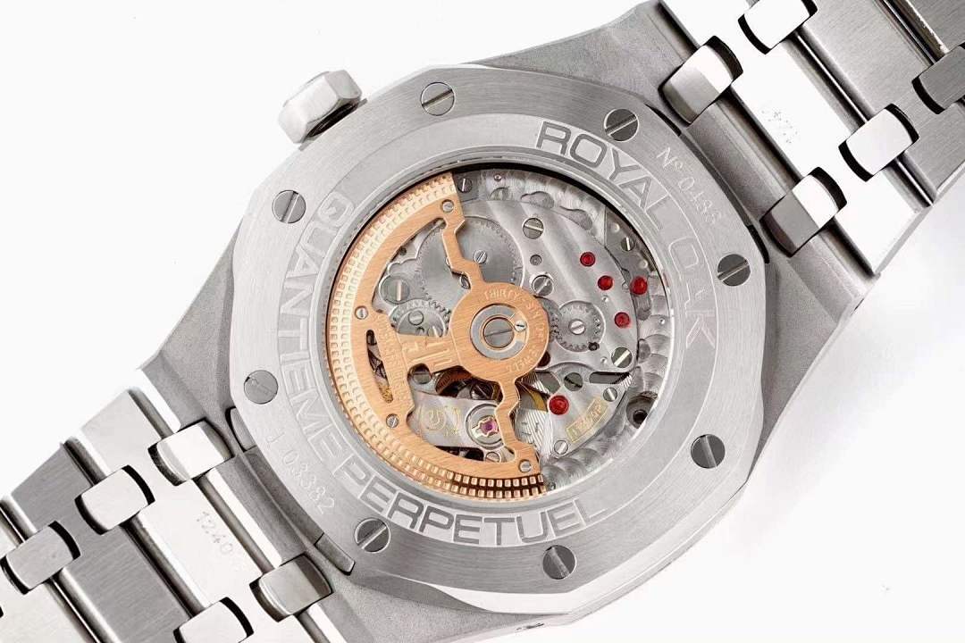 Audemars Piguet Royal Oak watch with visible skeleton movement
