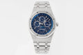 Audemars Piguet Royal Oak watch with blue dial and stainless steel bracelet