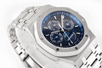 Audemars Piguet Royal Oak watch dial close-up with moonphase and subdials