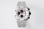 Royal Oak Offshore watch, stainless steel bracelet, octagonal case, black chronograph dial
