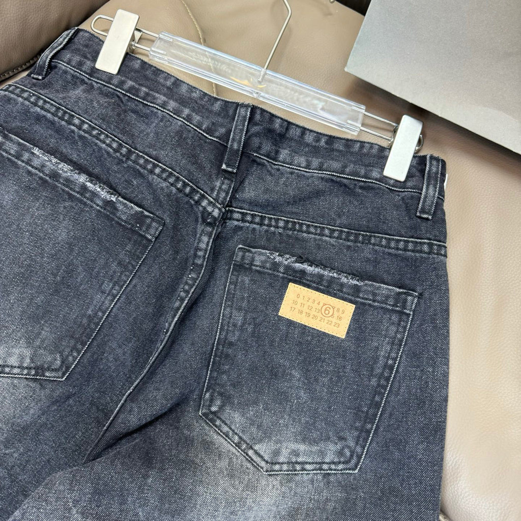 Maison Margiela denim jeans back pocket and waistband with label patch