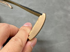 Cartier watch rose-gold case side and clasp area with black leather strap