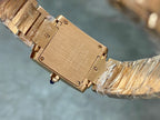 Engraved gold-tone Cartier watch caseback with screws, wrapped for protection