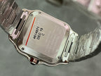 Stainless steel Cartier watch case back with engraved model and date text