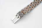 Two-tone metal bracelet with clasp end link for Cartier watch