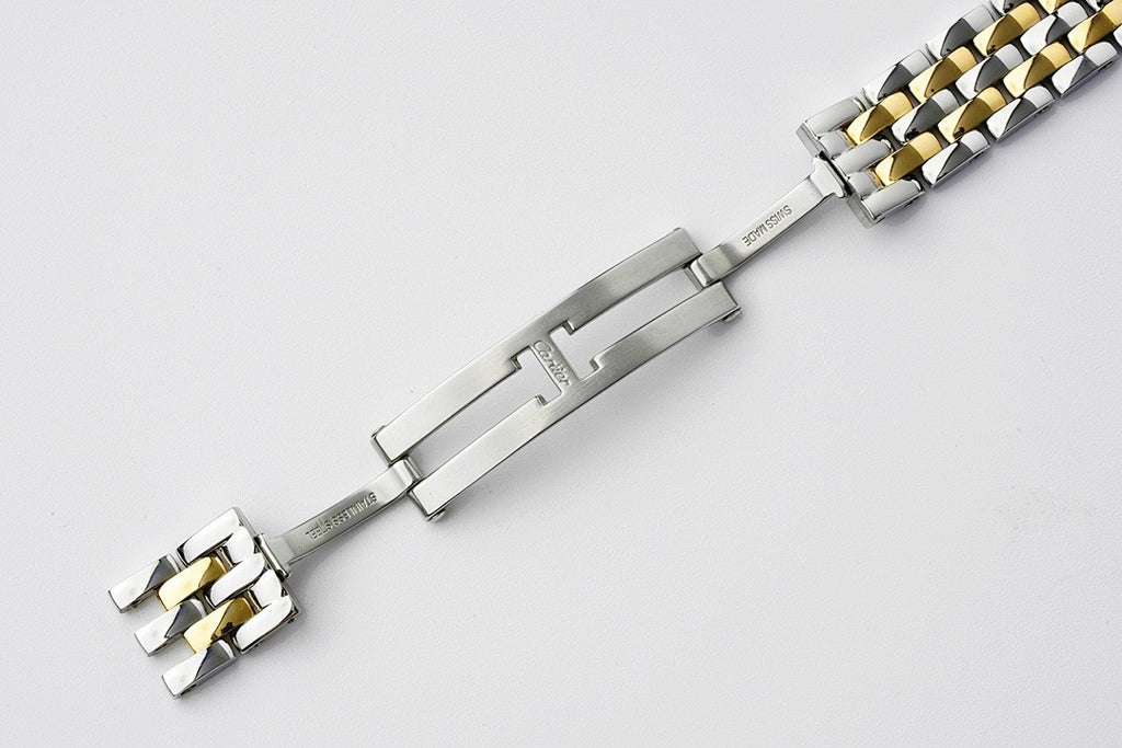 Cartier watch bracelet clasp and links in gold and stainless steel
