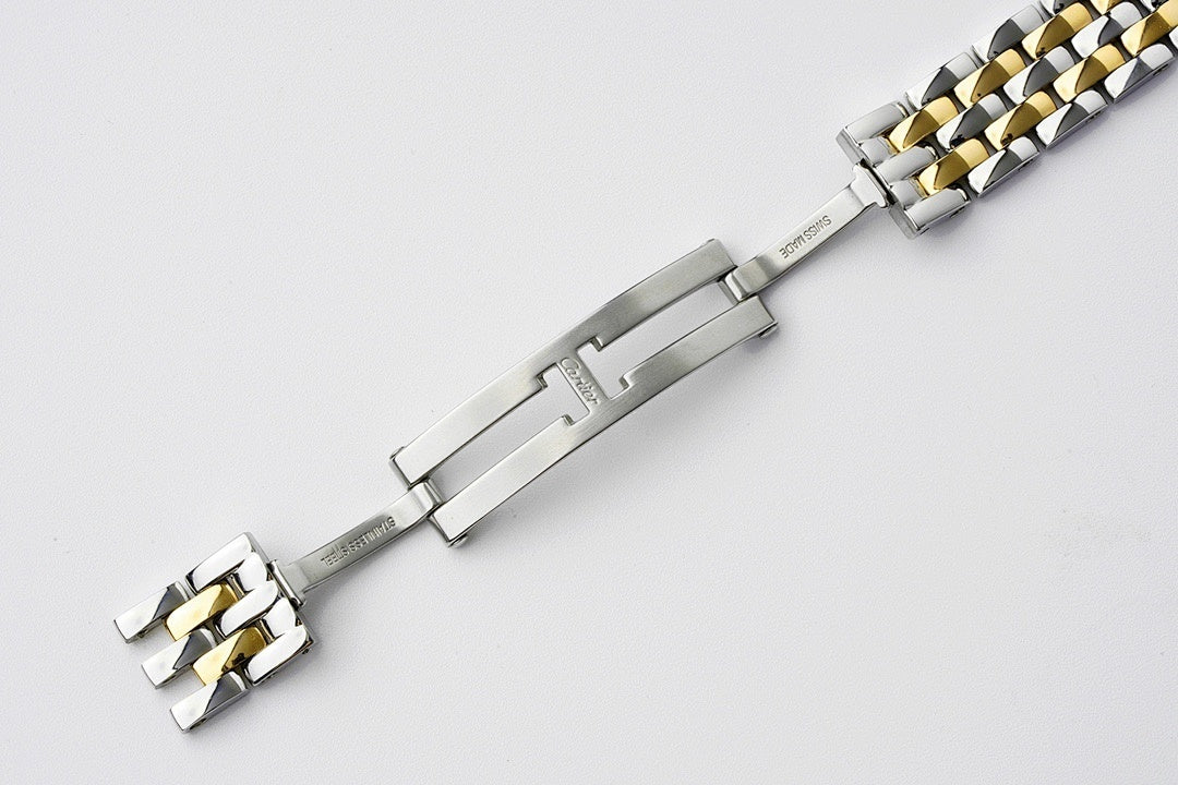 Cartier watch bracelet clasp and links in gold and stainless steel