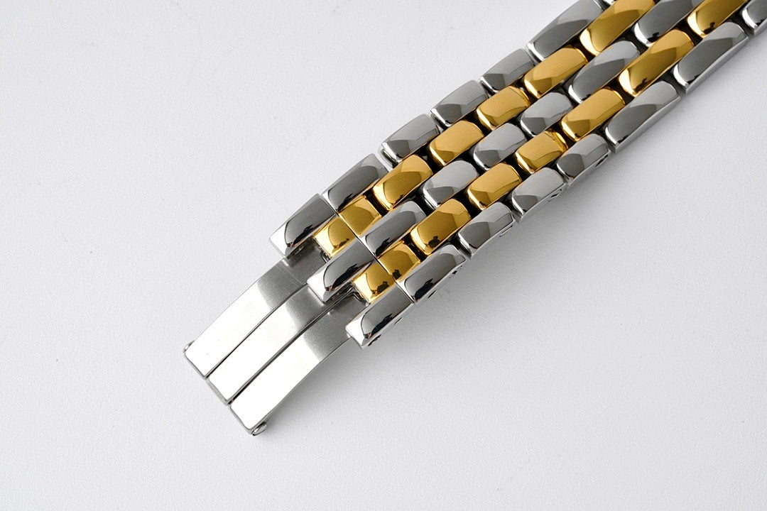 Cartier two-tone stainless steel bracelet with alternating gold center links