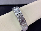 Cartier wristwatch stainless steel link bracelet on display with clasp end