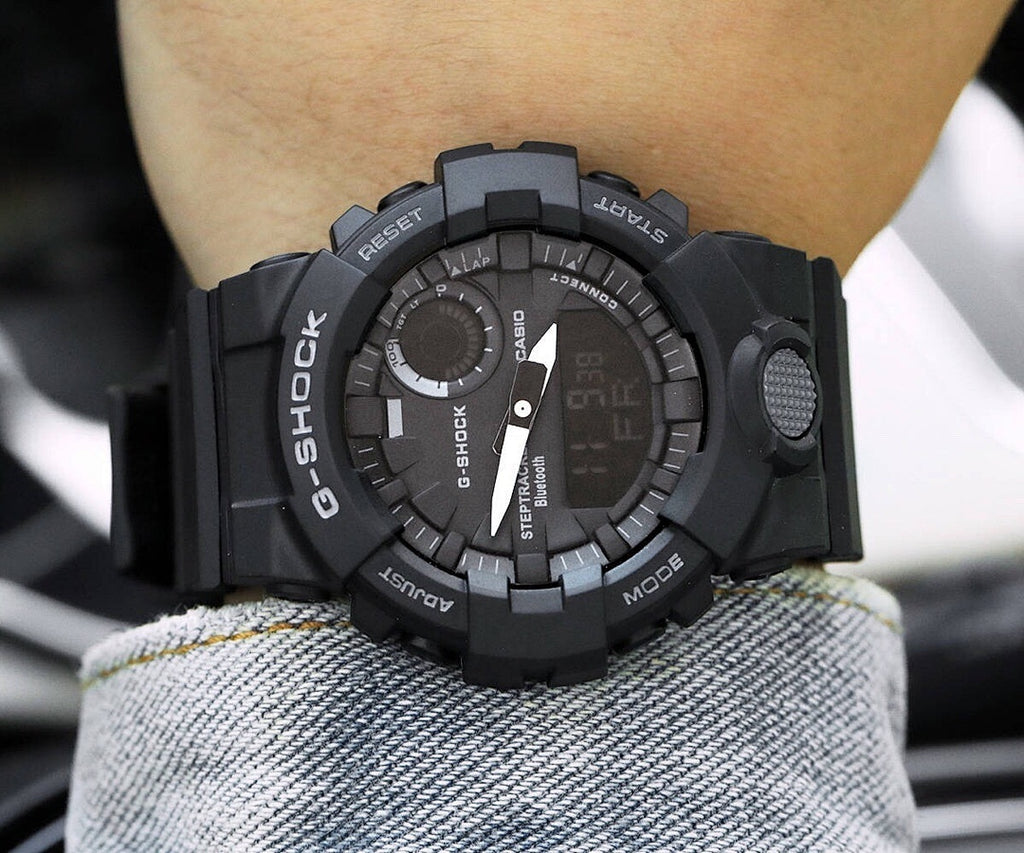 Casio G-Shock black resin watch with digital screen and chunky bezel
