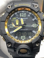 Casio G-Shock wristwatch face close-up with large digital numerals and green bars