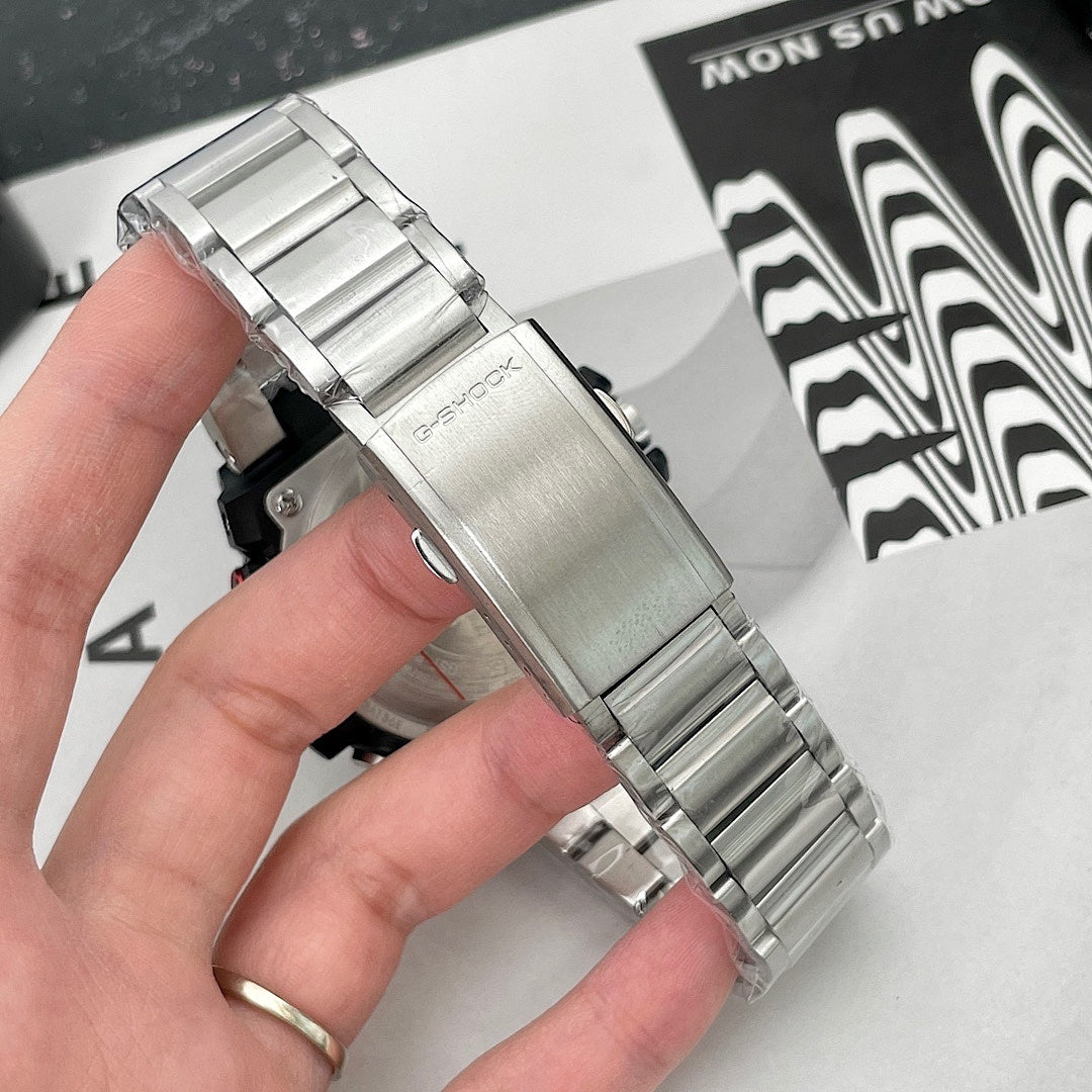 Casio G-Shock stainless steel bracelet wristwatch, metal link strap and buckle