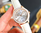Chanel automatic watch with white leather strap and rose-gold bezel