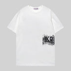 White crew-neck cotton T-shirt with MCQ logo chest print