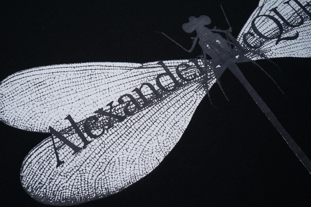 Embellished wing logo detail on T-shirt front