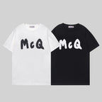 Alexander McQueen T-shirt, black crewneck with white McQ logo print