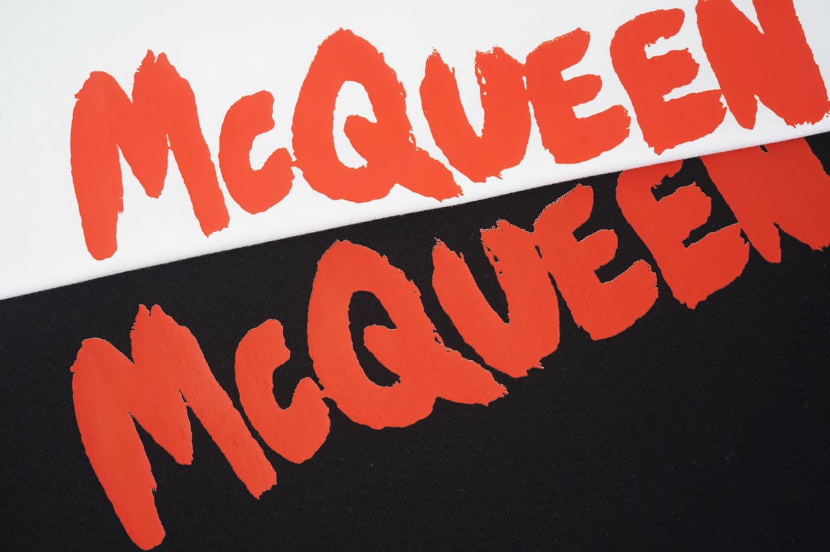 Alexander McQueen T-shirt graphic print with large red McQUEEN lettering