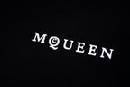 Alexander McQueen black T-shirt with large McQUEEN logo lettering on chest