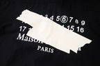 Black button-up shirt with Maison Margiela Paris graphic and number detail
