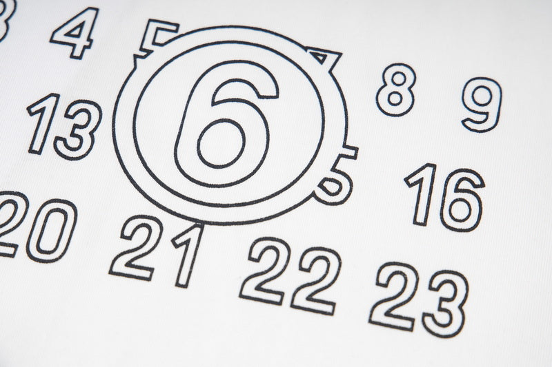 Circular number graphic on T-shirt front
