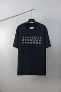 Navy short-sleeve T-shirt with front number graphic