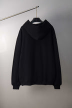 Black Maison Margiela pullover hoodie with hood and front kangaroo pocket