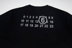Maison Margiela black T-shirt back close-up with number graphic
