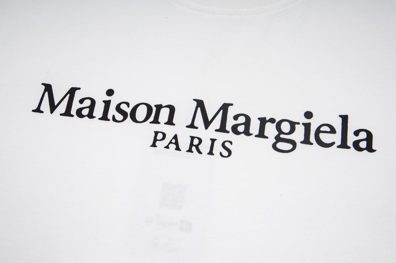 Maison Margiela PARIS logo print on white T-shirt chest