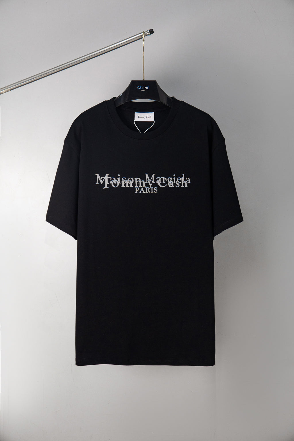 Maison Margiela black T-shirt with front logo print
