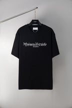 Maison Margiela black T-shirt with front logo print