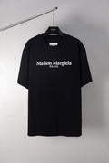 Black short-sleeve T-shirt with Maison Margiela PARIS logo print on front