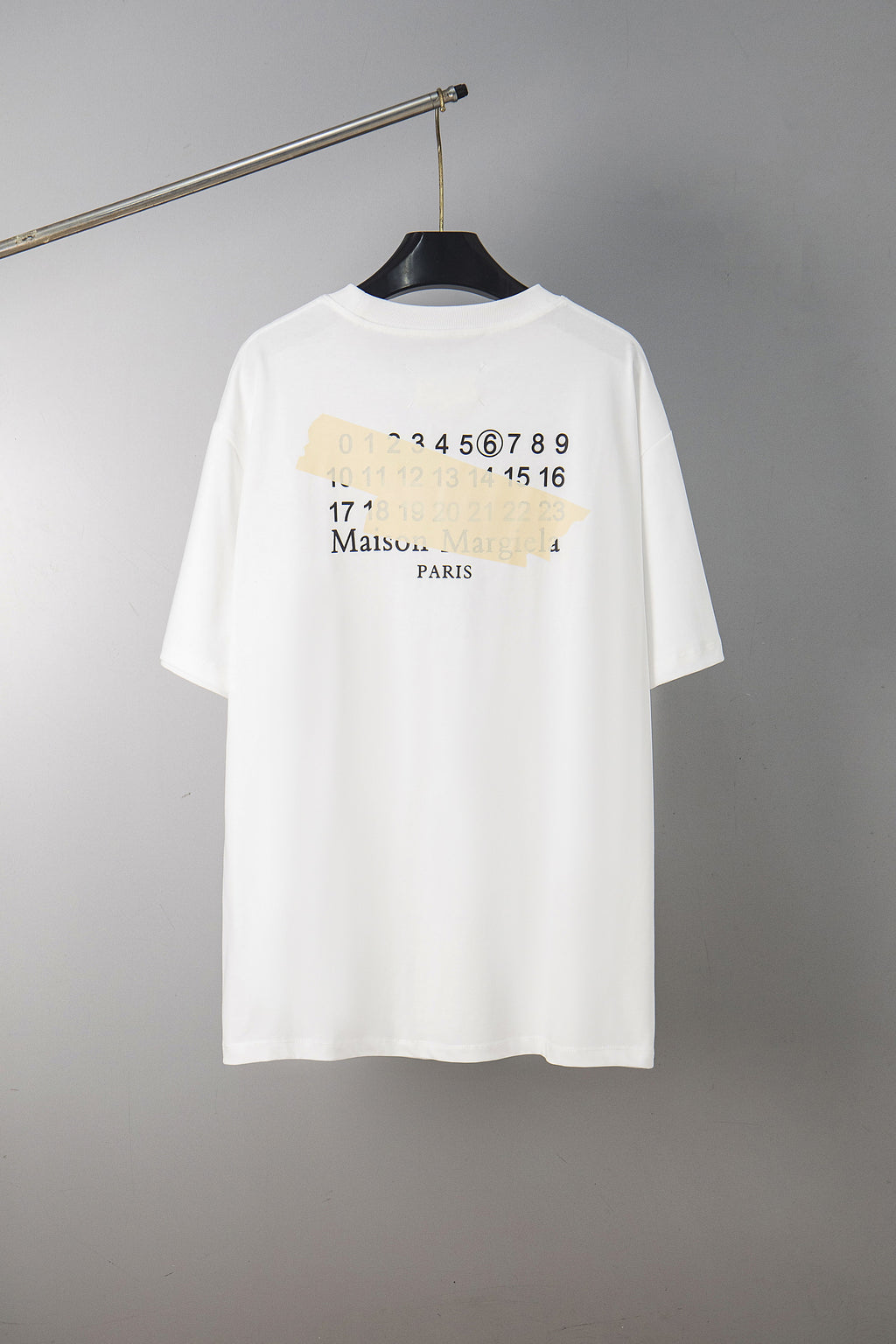 White Maison Margiela graphic T-shirt with printed back design and crew neck